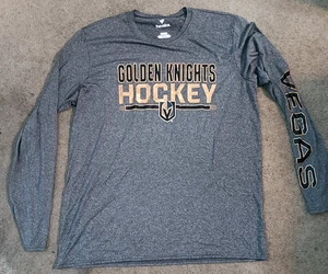 Fanatics Vegas Golden Knights Para Hombres XL Camiseta Camiseta Manga Larga NHL Gris - Imagen 1 de 4
