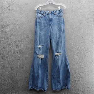 Wrangler Wanderer Distressed Flare Leg Jeans 25x34 Blue Medium Wash Womens - Picture 1 of 14