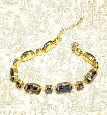 Brazalete clásico chapado en oro de cuarzo marrón ahumado natural de 21,7 quilates en total Foto 1 de 4