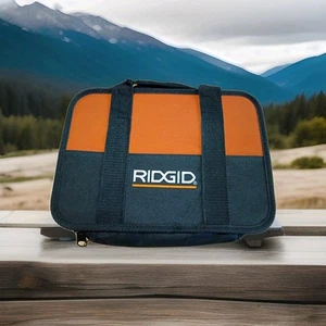 Ridgid 12"X9"X3" Soft Case Zippered Tote Tool Bag Canvas W/ Handle Orange Black - Picture 1 of 4