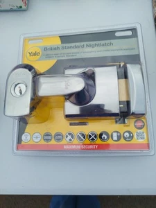 Yale 60mm British Standard Nightlatch Lock Polished Chrome P-BS1-BLX-PB-60 - Picture 1 of 6