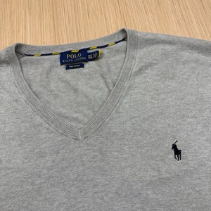 Polo Ralph Lauren Sweater Mens 3XLT Gray Pima Cotton V Neck Pullover Classic - Picture 1 of 6