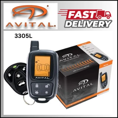 AVITAL 3305L / 2-WAY LCD SECURITY CAR ALARM  W/ (1) 2-WAY & (1) 1-WAY REMOTE - Image 1 of 4