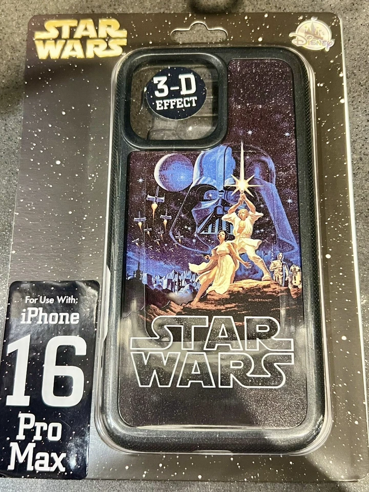 DISNEY PARKS STAR WARS Luke, Leia, Darth Vader iPHONE 16 Pro Max CASE 3-D EFFECT - Image 1 of 1