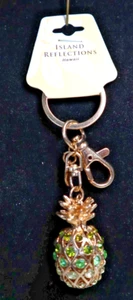 Pineapple 3D Fruit Rhinestone Bling Tropical Keychain Bag Charm Hawaii New - Picture 1 of 4