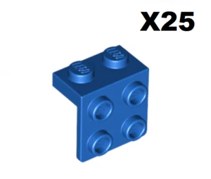 Lego ® Lot 25 Supports Bracket Haut Bleu 1 x 2 - 2 x 2 Blue 44728 NEW - Picture 1 of 1