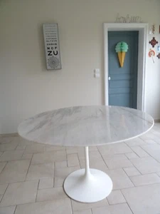 table marbre ancienne KNOLL carrare tulip dining table EERO SAARINEN design 1970 - Bild 1 von 13