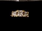 Genuine 3 Stone Princess Cut diamond ring Size 5