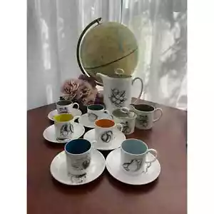 Susie Cooper Black Fruit Tea Set (17 Pcs) - Picture 1 of 9
