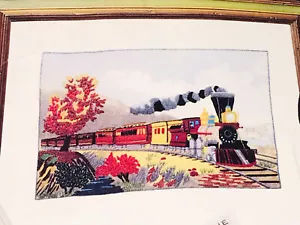 Kit de bordado Currier and Ives Crewel Crewel AMERICAN EXPRESS TRAIN - Imagen 1 de 3