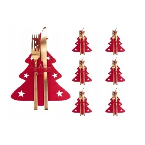 DECORAZIONE TAVOLA DI NATALE PORTAPOSATE IN FELTRO 6 PEZZI - Imagen 1 de 4