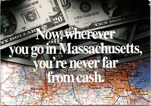 Massachusetts Cash Karte BayBank American Express Geldautomat Werbepostkarte - Bild 1 von 2