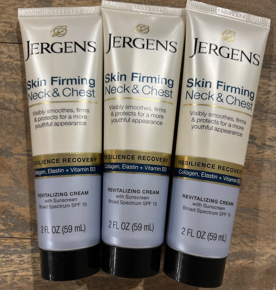 Crema revitalizante de cuello y pecho 3 Jergens Skin 2 oz FPS 15 *Descontinuada* Foto 1 de 4
