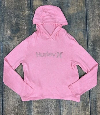 Hurley Girls Size Large 12/13 Hooded Pink Sweater! - Image 1 of 4