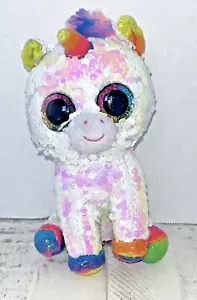 Pixy Einhorn Pailletten TY Beanie Babys Plüsch 6 Zoll - Bild 1 von 6