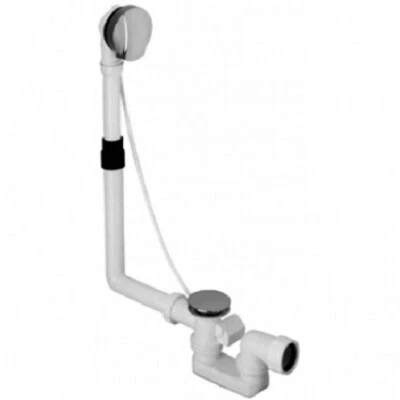 Duravit Set Scarico Rifiuti e Trabocco per Quadroval Manico Rotante 650mm Cromato