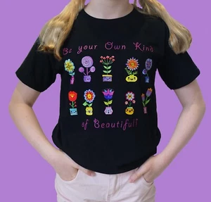 Girls T-shirts: Black graphic tee "Be Your Own Kind of Beautiful" Girl T-shirt - Picture 1 of 17