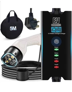 EV Ladegerät Typ 2 UK 3 Pin 5M, tragbar 8 ~ 13A Typ 2 Ladekabel mit Tasche - Bild 1 von 7