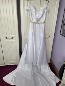 white satin wedding dress - Picture 1 of 10