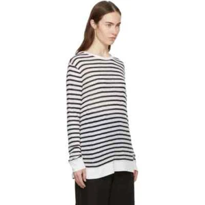 T ALEXANDER WANG NWT $155 White Ink Semi Sheer Linen Tee Top Size Medium - Picture 1 of 7