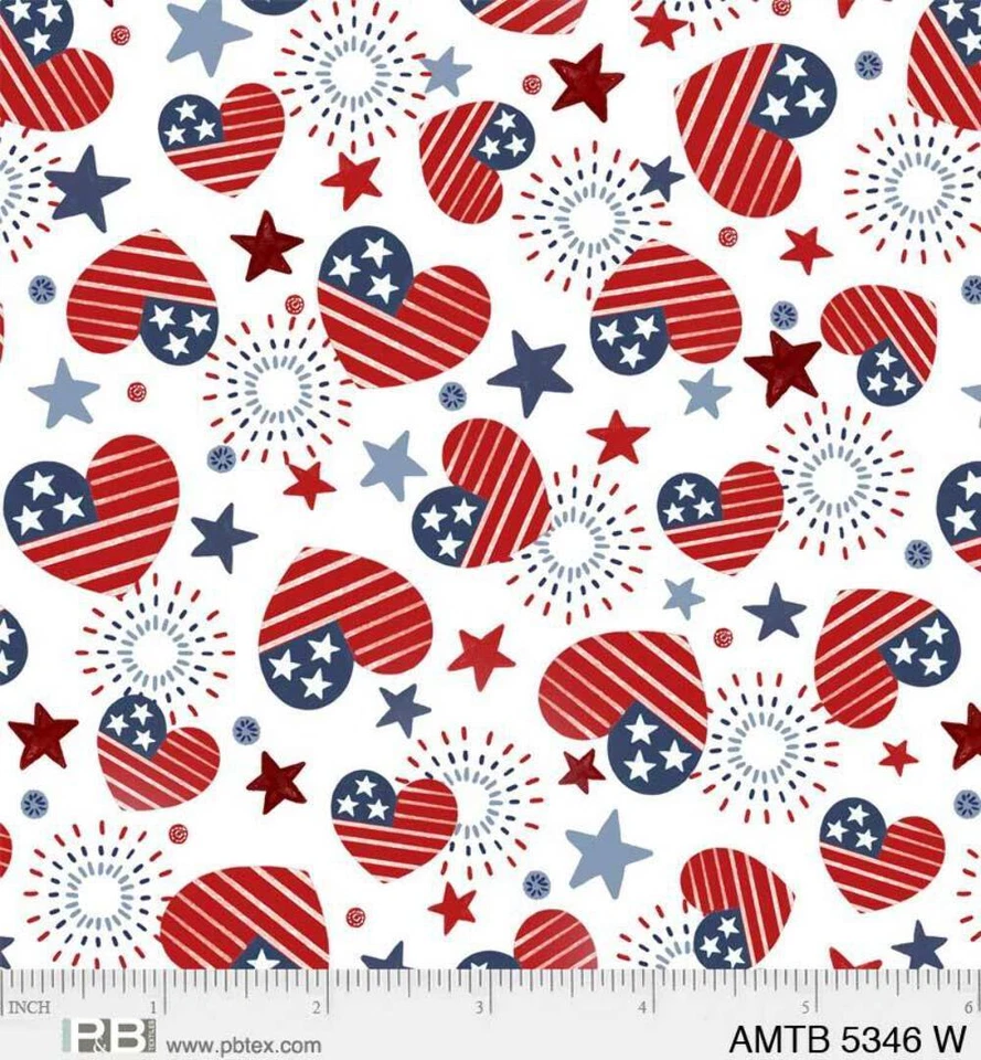 P&B Textiles America the Beautiful Patriotic Americana Fourth of July 4th By the - Bild 1 von 1