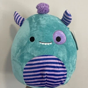"Monstruo Squishmallow 2020 a rayas azul púrpura Morty The Blue 2020 12"" pulgadas nuevo con etiquetas" - Imagen 1 de 3