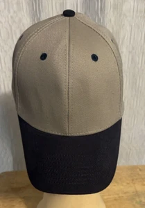 HAT CAP TWO-TONE KHAKI & NAVY BLUE CINTAS HIGH QUALITY FLEXIBLE SIZE M/L NEW - Picture 1 of 8