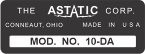 Etykieta do renowacji mikrofonu D-104 10-DA Astatic - Zdjęcie 1 z 5