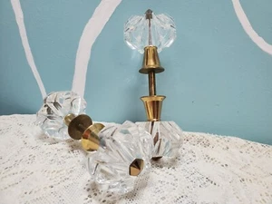 Crystal Clear DOOR KNOBS Mortice handles Acrylic Glass vintage retro - Picture 1 of 6
