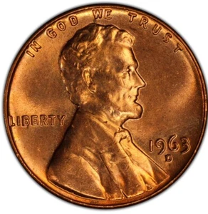1963-D Lincoln Memorial Cent Choice BU 1c Brilliant Uncirculated FromOBW GEM #56 - Picture 1 of 3