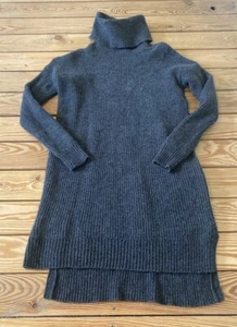 Madewell Women’s Wool Ribbed turtleneck sweater dress size XS Grey M5 - Picture 1 of 8