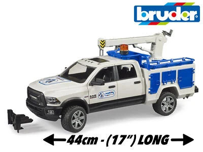 Bruder Giocattoli Dodge RAM Servizio Camion Con Gru & Faro Rotante 1:16 No 02509 - Immagine 1 di 3