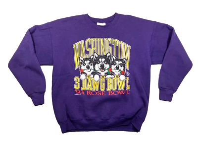 SUDADERA DE COLECCIÓN AÑOS 90 1993 WASHINGTON HUSKIES UW Fútbol 3-DAWG ROSE BOWL Adulto XL Foto 1 de 4