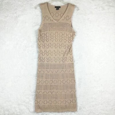 Rachel Zoe Womens Dress Pointelle Knit Midi Beige Beach Lined Southwestern XL - Image 1 of 4
