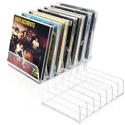 2 Pack Clear Acrylic CD/DVD Display Rack Storage Box Vinyl Record Stand - Image 1 of 4