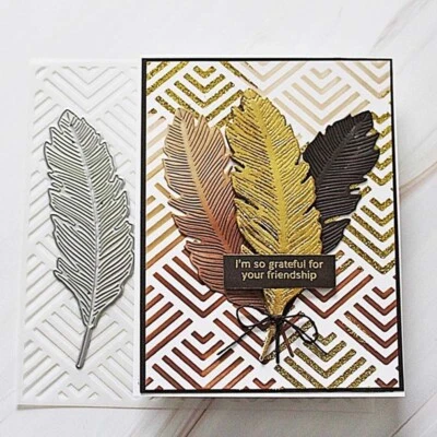 Feder Metall Stencil Cutting Dies Scrapbooking Stanzschablone Album Karten DIY - Bild 1 von 3