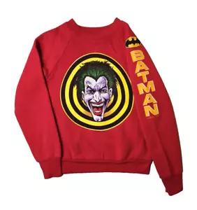 Batman Vintage 1989 Joker Graphic Red Sweatshirt Boys Youth 10-12 Years FOTL - Picture 1 of 10