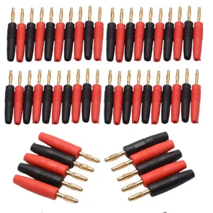 4mm Wire Cord Solder Type Male Banana Plug Jack Connector Gold Plated Wholesale - Picture 1 of 7