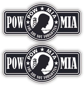 Pegatinas de sombrero duro POW MIA | Calcomanías de casco de vinilo etiquetas Ejército Militar EE. UU. Marines - Imagen 1 de 1