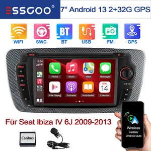 2+32GB Autoradio Android 14 GPS RDS Carplay Für Seat Ibiza MK 4 IV 6J 2009-2013 - Bild 1 von 14