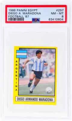 1986 Panini Egypt Football '87 Diego Armando Maradona #297 PSA 8 Low Pop 🔥 - Image 1 of 2