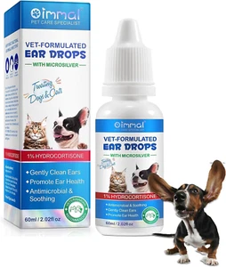 Dog Ear Infection Treatment, Cat & Dog Ear Cleaning Drops, with 1% Hydrocortison - Picture 1 of 12