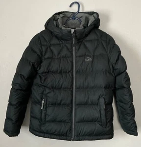 LL Bean Women’s Bean's Down Hooded Jacket Black M 10-12 EXC mid fill weight - Picture 1 of 5