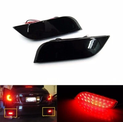 Luz de freno de parada trasera reflector parachoques LED lente negra para Subaru Impreza WRX STI Foto 1 de 4