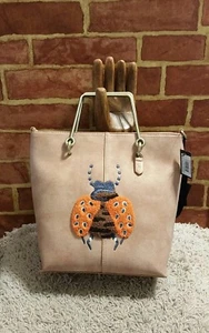 ELLE  JAE GYPSET ROSE VEGAN LEATHER HANDBAG, BUCKET PURSE MINI TOTE NEW! 2440 - Picture 1 of 9