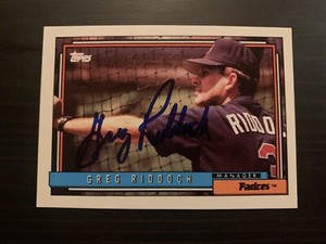 1992 Topps #351 Greg Riddoch San Diego Padres Signed Card Autographed