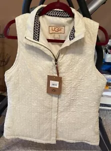 Ugg Quilted Vest Women's Cream Puffer Vest NEW WITH TAGS Size XL Paid $250 - Picture 1 of 5