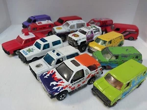 Job lot 14 China made Vans Trucks, various makes, unbranded bases. Fire, rescue, - Picture 1 of 4