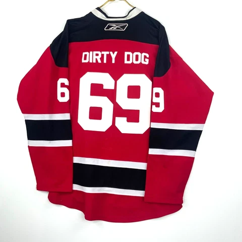 New Jersey Devils Hockey Reebok Custom Jersey Size 54 Red Nhl Cover