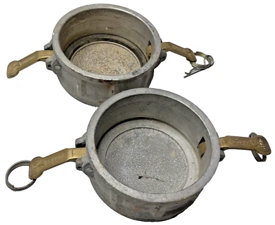 Juego de 2 tapas Cobra abrazadera de leva DC400 usadas con 1 junta solo aluminio Foto 1 de 4